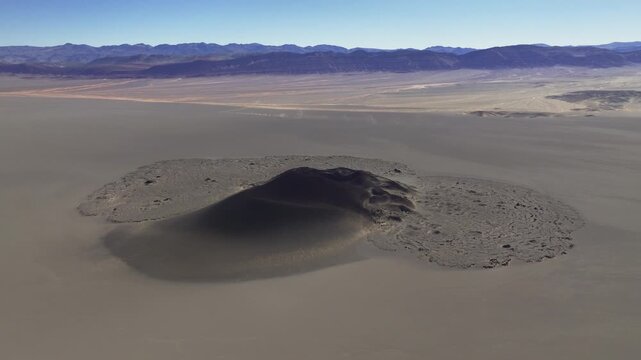 Aerial view of volcanic cone in La Puna, Argentina