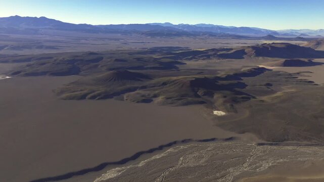Aerial view of volcanic desert in La Puna, Argentina
