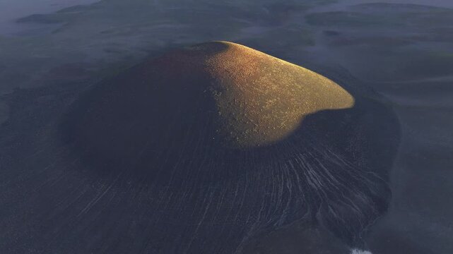 Aerial view of volcanic cone in La Puna, Argentina