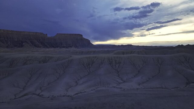 Aerial desert landscape at Factory Butte, Utah, USA
