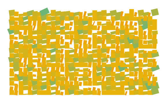 Vector Field Grid of Rectangles - Abstract Orange/Yellow/Cyan Rectangle Grid Art