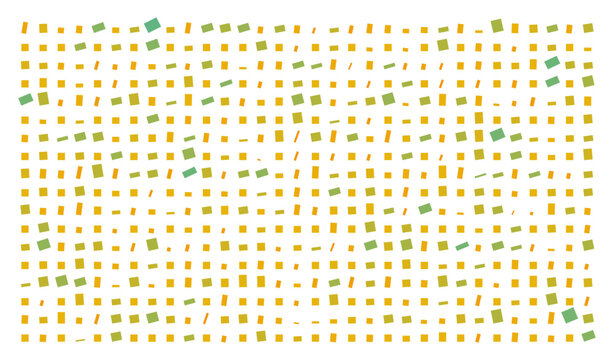 Vector Field Grid of Rectangles - Abstract Orange/Yellow/Cyan Rectangle Grid Art