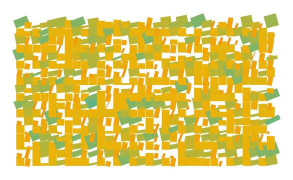 Vector Field Grid of Rectangles - Abstract Orange/Yellow/Cyan Rectangle Grid Art