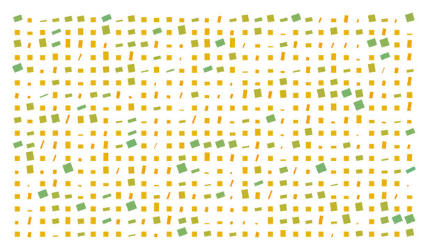 Vector Field Grid of Rectangles - Abstract Orange/Yellow/Cyan Rectangle Grid Art