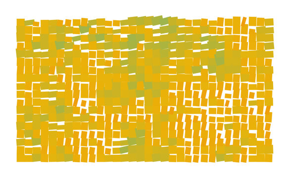 Vector Field Grid of Rectangles - Abstract Orange/Yellow/Cyan Rectangle Grid Art