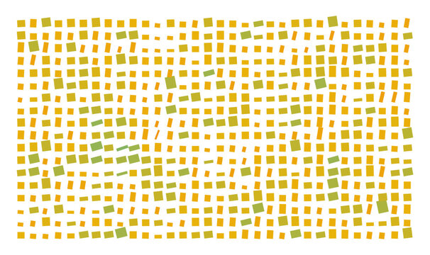 Vector Field Grid of Rectangles - Abstract Orange/Yellow/Cyan Rectangle Grid Art