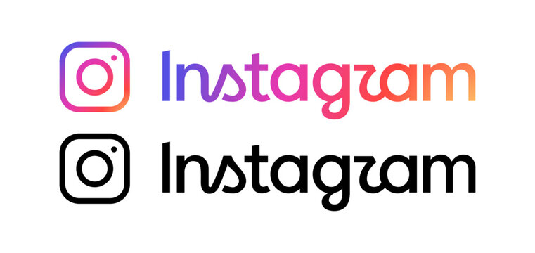 Instagram logo editable style. Instagram line icons, template, social media, new updated 2026, collection. Vector
