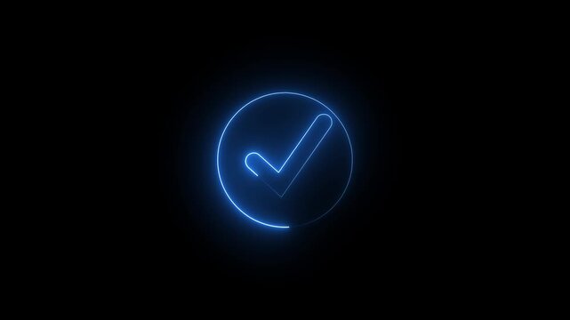 Animated white check mark icon in green circle. Isolated on a white background.animated, white, check, mark, icon, green, circle, isolated, background