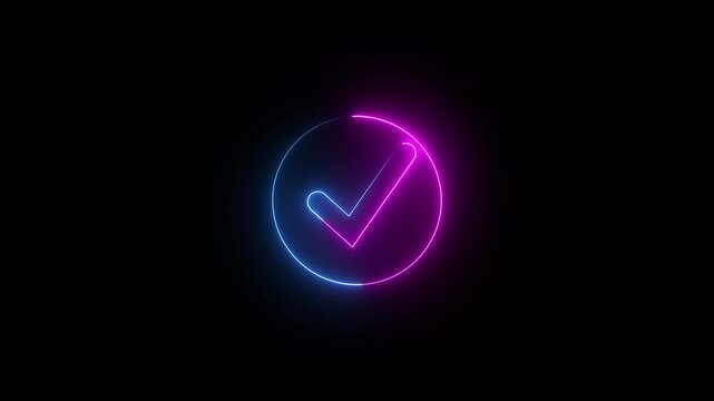 Animated white check mark icon in green circle. Isolated on a white background.animated, white, check, mark, icon, green, circle, isolated, background