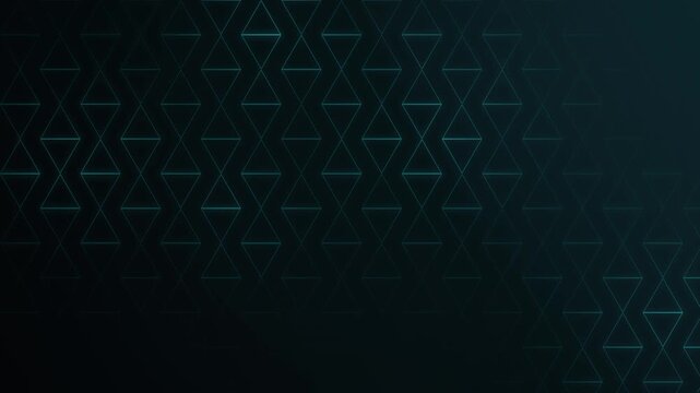 Teal glowing triangle diamond pattern motion background