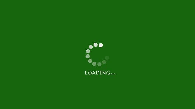 Loading screen animation - Animated spinning wheel icon with text and alpha background. 4K