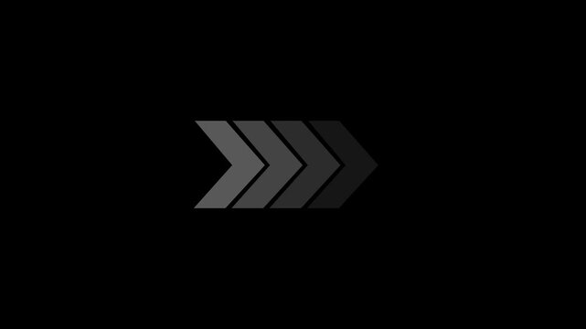 Right-directional arrow loop animation. Animated arrows for the overlay video layer. arrow icon concept animation. 4K