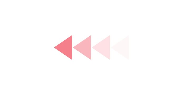 left, Fast forward white symbols icon symbol animation on black background. Fast forward sign moving forward