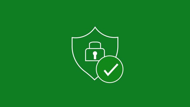 glowing neon blue color lock animation icon security privacy password protection safety animated on black background. 4k motion graphic animation.
