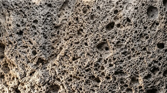 Porous Volcanic Rock Texture with Deep Holes and Rough Surface