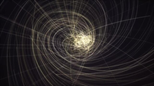 Golden braided light trail swirl motion background