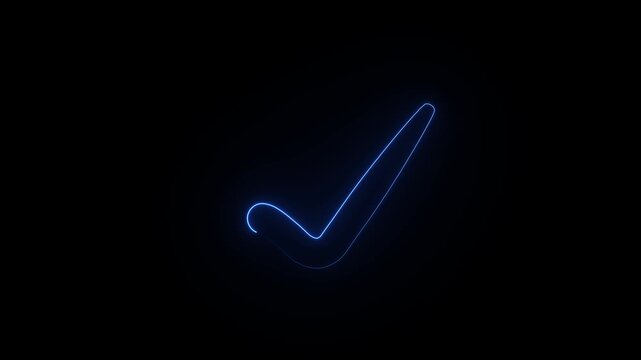 neon check mark icon transparent background. isolated tick mark or confirm icon animation. check mark sign,