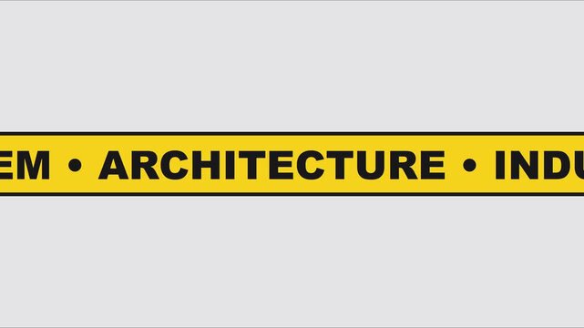 Raw system architecture scrolling text banner for technology and software development presentations animation 4k