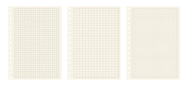 Dash grid paper Set notebook paper designs with patterns Bg with dotted grid lines Backdrop for bullet journal and notes Vector repeating workbook paper