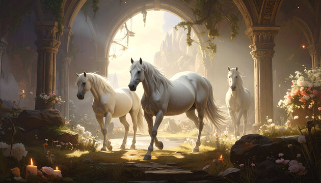 White horses ancient architecture