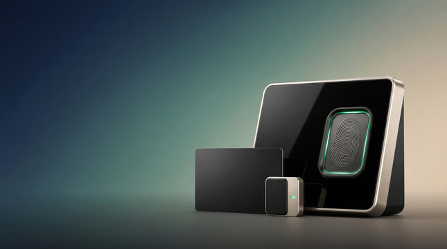 Modern biometric access control system with fingerprint scanner and access card