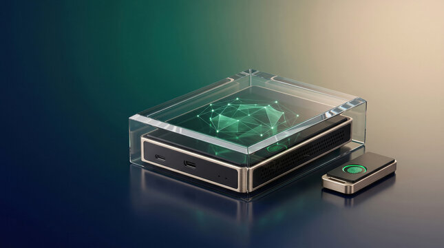 Secure hardware module with digital network and fingerprint scanner