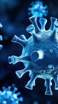 3D Model of a Coronavirus Particle in Blue