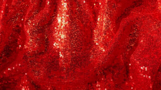 Christmas, New Years holiday banner.red sequin shiny fabric. fashion fabric. 