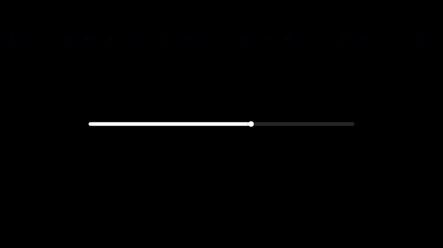 Minimalist white pill scroll bars moving horizontally on a transparent alpha channel background
