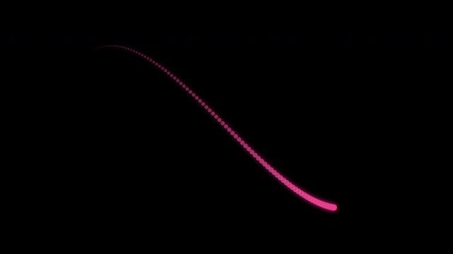 Pink dotted wave lines moving in an infinity flow isolated on a transparent background