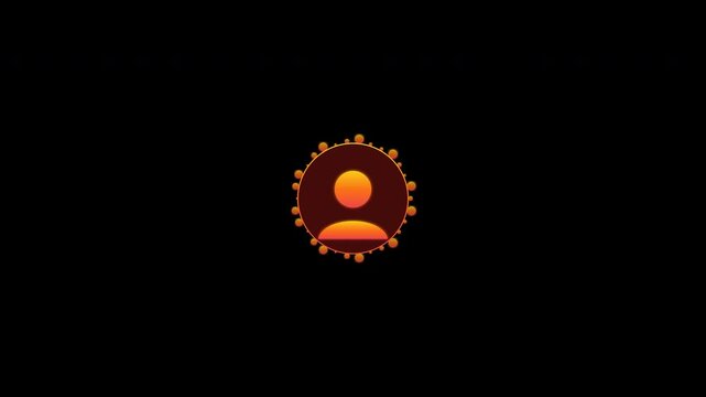 Profile avatar icons with orange fire energy flame halos on transparent alpha channel background