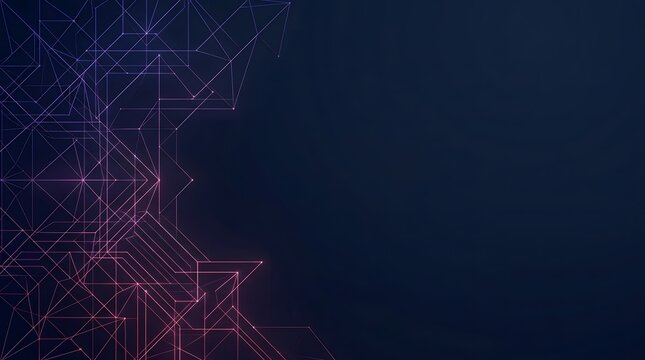 Abstract digital background with glowing circuit board lines and technology patterns on a dark blue surface
