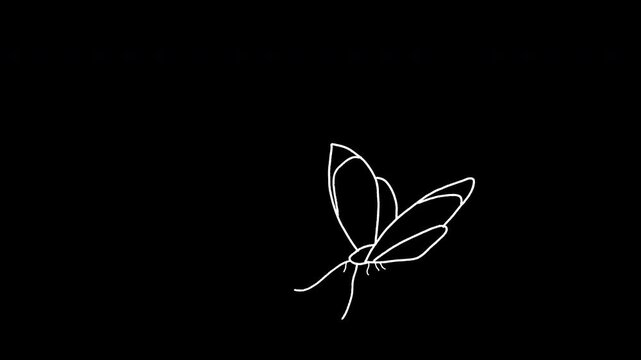 Doodle Cartoon Animation Elements A butterfly flying