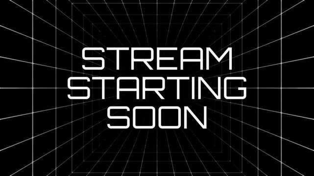 Starting Soon Typography with Futuristic 3D Grid Tunnel and Variable Font Looping Animation
