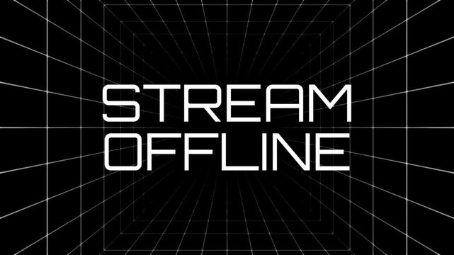 Stream Offline Typography with Futuristic 3D Grid Tunnel and Variable Font Looping Animation