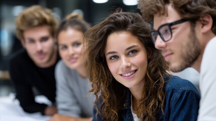 Obraz premium Diverse group of young creative professionals collaborating