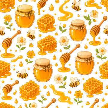 seamless pattern with honey