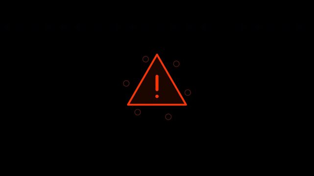 Red hazard warning triangle icons with exclamation marks on a transparent background overlay