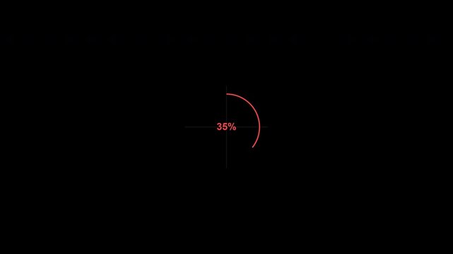 Red HUD target progress bar with alpha channel for futuristic data visualization overlay