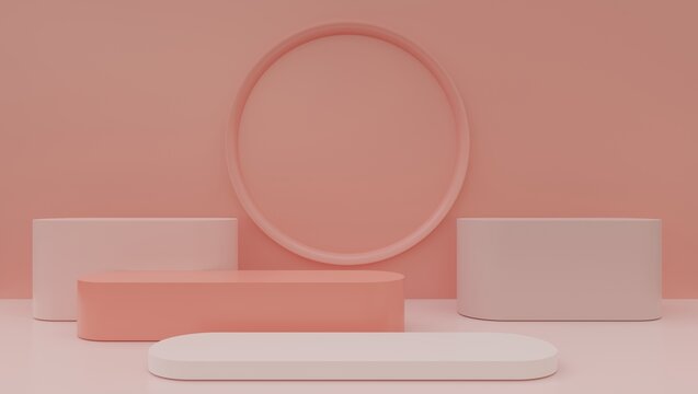 products display 3d background podium scene with shape geometric platform pink circle