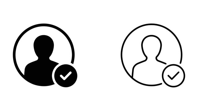 User profile icon with check mark