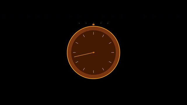 Set of four isolated orange stopwatches with alpha channel showing fast time progression