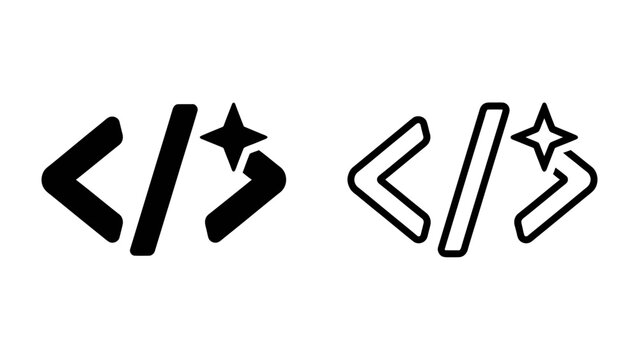 Code Snippet Icon: A stylized icon representing a code snippet, featuring angle brackets and a shining star, signifying programming, development, and clean code.