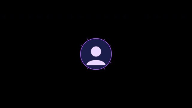 User profile icons with purple plasma rings isolated on a transparent background