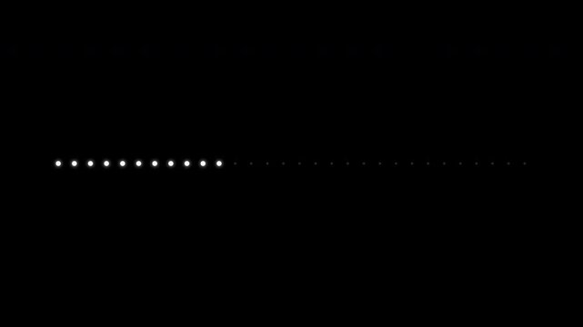 White minimalist dot line pulse animation isolated on transparent background for motion graphics