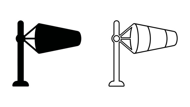 Wind Sock Icons: Two representations of a windsock, one solid black and one outlined, mounted on a pole, indicating wind direction.