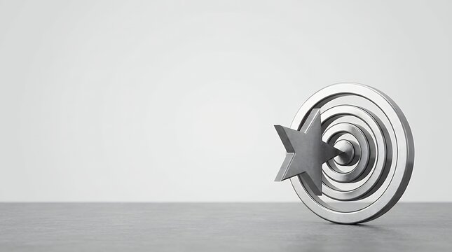 Target and star shape representing strategy concept and goal achievement target and star shape Target And Star Shape Strategy Concept quality target bullseye aim and star shape symbol representing
