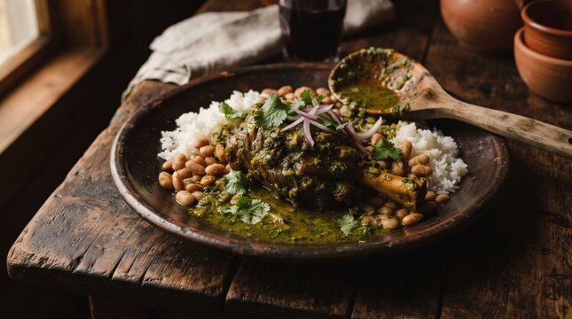 Peruvian seco de cordero lamb cookbook food photography image