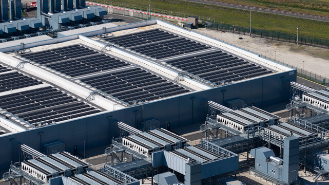 Aerial view of Hyperscale Data Center in Winschoten, Netherlands