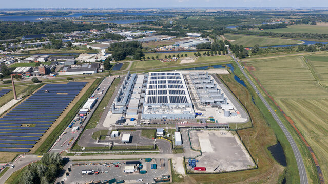 Aerial view of Hyperscale Data Center in Winschoten, Netherlands